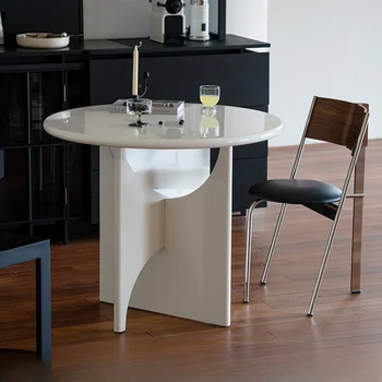 Круглый стол Moon, современный Простой круглый стол из массива дерева, Минималистичный Скандинавский Маленький семейный столик