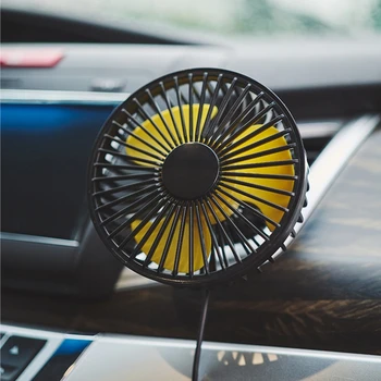 Летний автомобильный вентилятор USB-вентилятор охлаждения электромобиля с регулируемой на 360 градусов головкой, 3-ступенчатый автомобильный Зажимной вентилятор / Немой автомобильный автомобиль