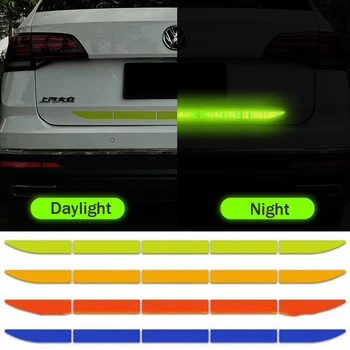 Наклейка-отражатель автомобиля, Предупреждающая Защитная лента на багажнике, Отражающая Внешняя Предупреждающая лента, защищающая кузов автомобиля, наклейки со светоотражающей лентой